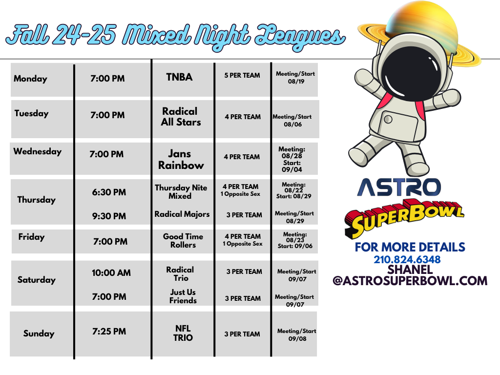 Leagues Astro Super Bowl