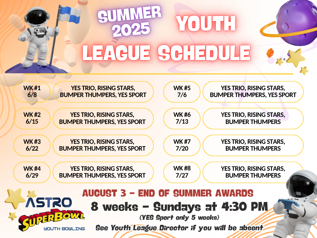summer youth league schedule